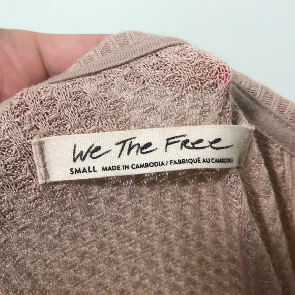 We The Free Santa Clara Toasted Oats Thermal Waffle Long Sleeve Shirt Small - Picture 5 of 6